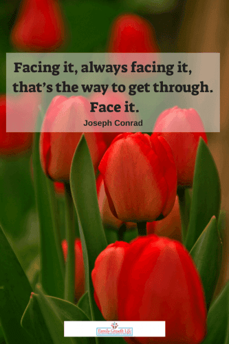An uplifting quote to face problems head on.