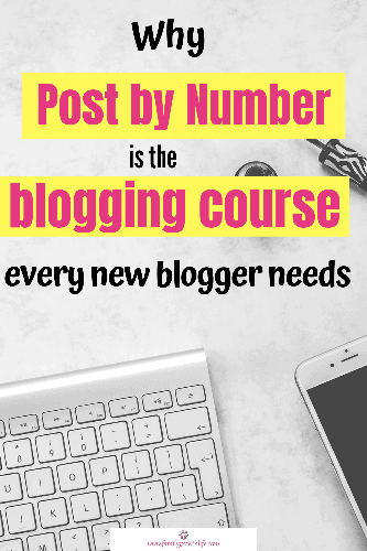 Pic of keyboard and cellphone on the pin for the Post by Number blogging course
