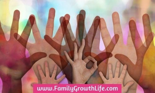 hands reaching up